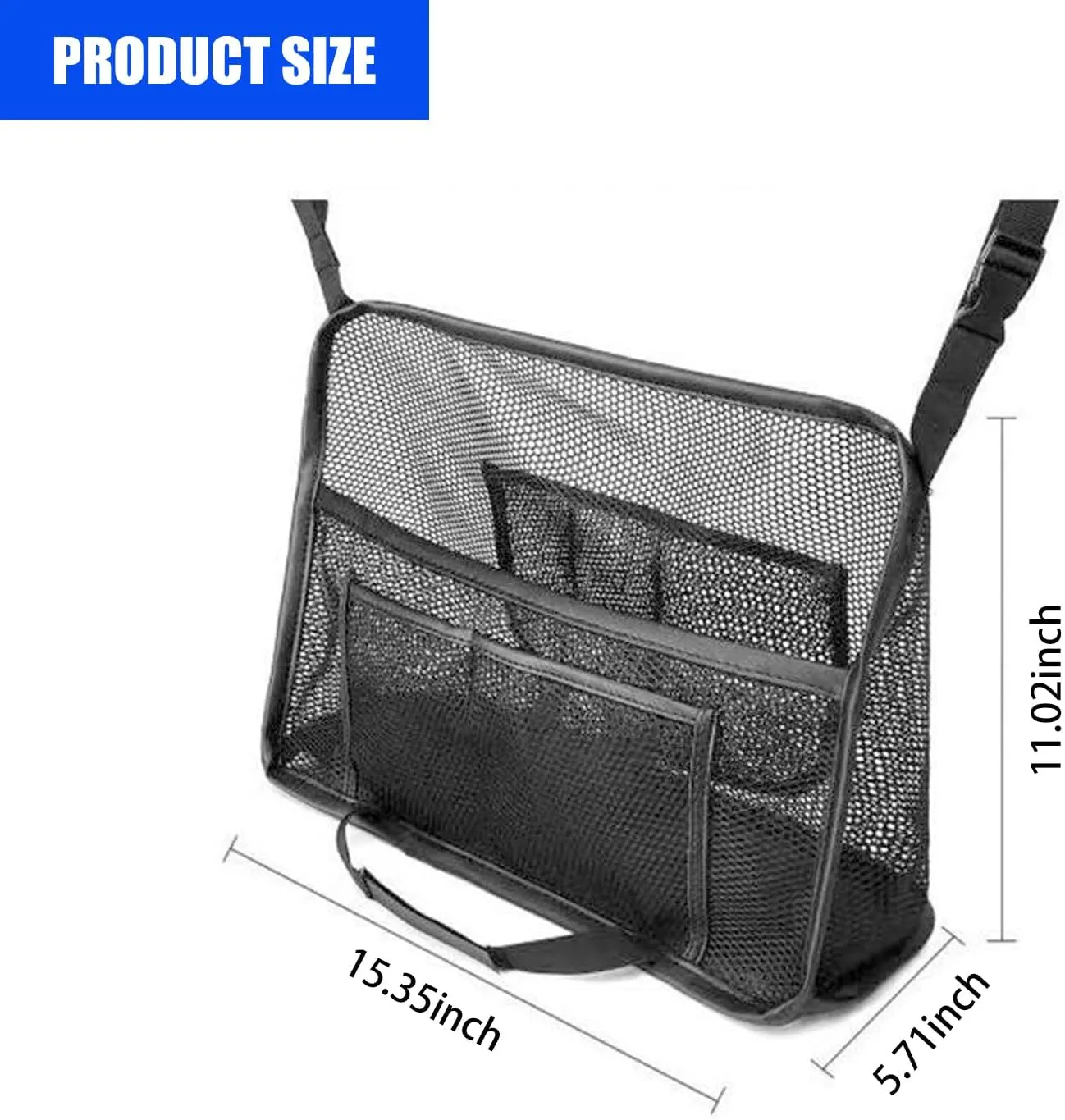 1 PC Car Pocket Barrier Protection, Large Capacity Storage Pouch, Car Net Pocket Handbag Holder, Barrier of Backseat Pet Kids, for Purse, Phone, Documents, Key (Black #4 Pockets)