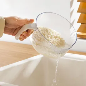 1000ml Rice Measuring Cup with Drain Holes and Clear scale BPA-Free PET, Non-Slip Handle, Large Capacity Scoop for Cooking, Baking, Pet Food  for Families