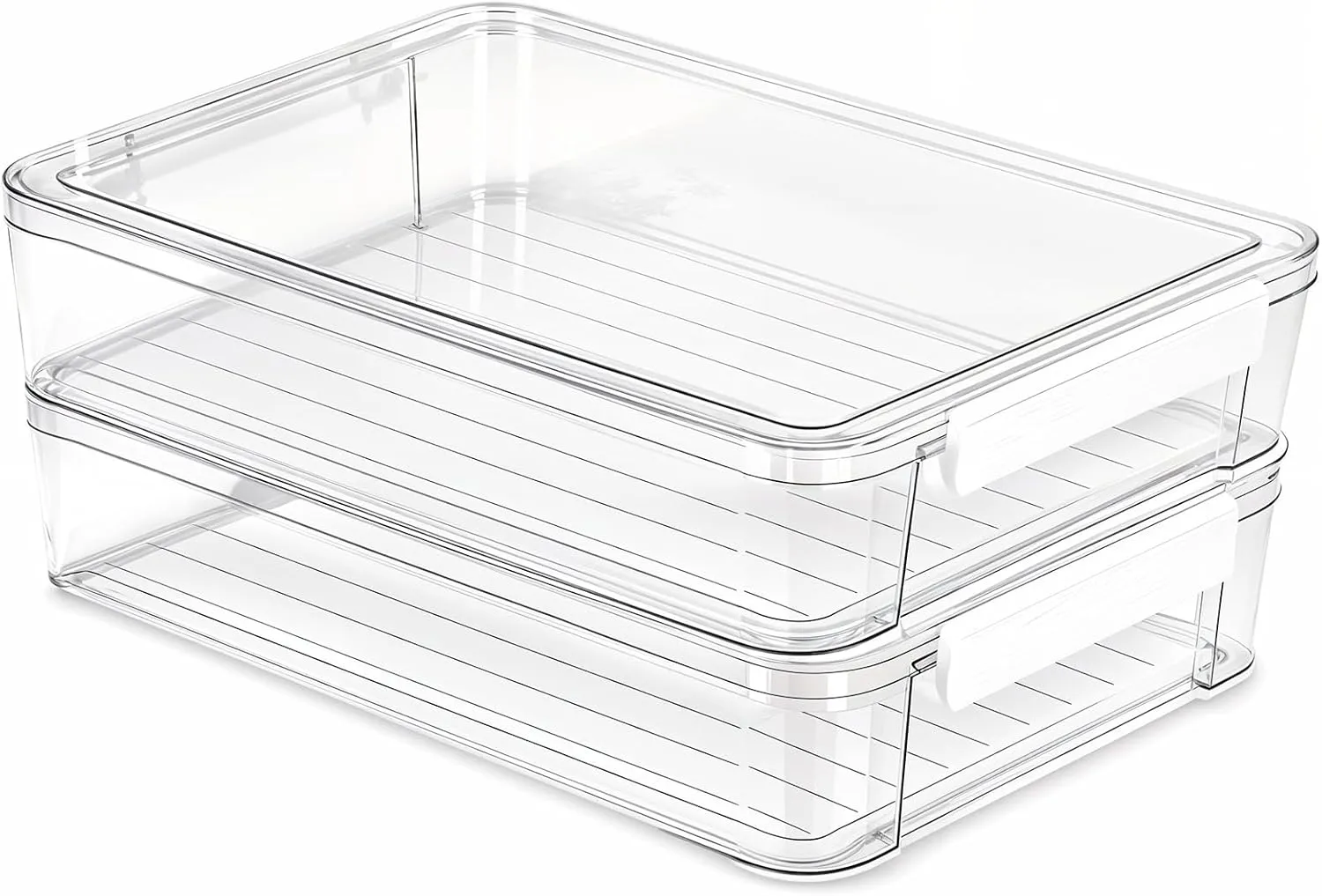 2 Pack Clear Plastic Stackable Storage Box File Protector Case Organizer Portable Project Case Document Holder for 9.2 x 13.6 Letter A4 File Paper, Plastic Storage Box Office Documents
