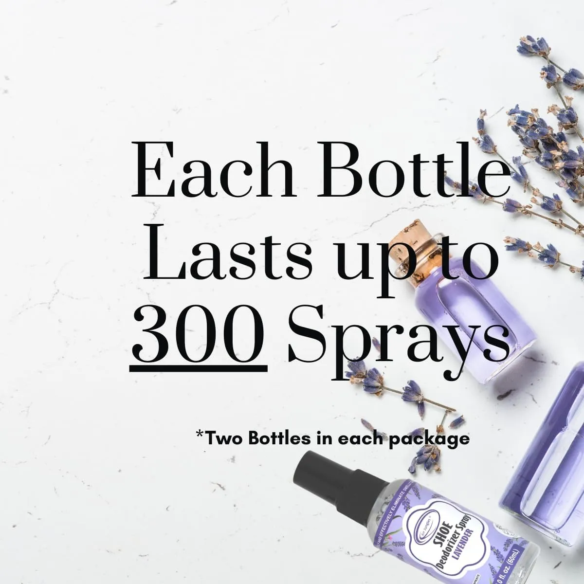 Air Jungles Shoe Deodorizer Spray, Lavender Scent, Shoe Odor Smell Eliminator for Sneaker, Boot and Locker, Gym Bag Deodorizer, Freshener for Stinky Shoes