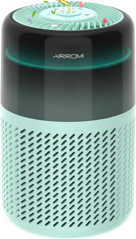 AIRROMI Air Purifier for Bedroom Home,HEPA Filter,Covers Upto 549 Ft,Quiet 360intake Air Cleaner with Fragrance ponge for Better Sleep,Night Light,Filters Smoke,Pet Dander,Allergies,Dust,A2005Turquo