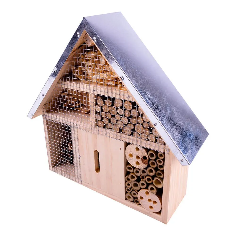 AllPetSolutions Insect & Bug Hotel with Metal Roof, Small