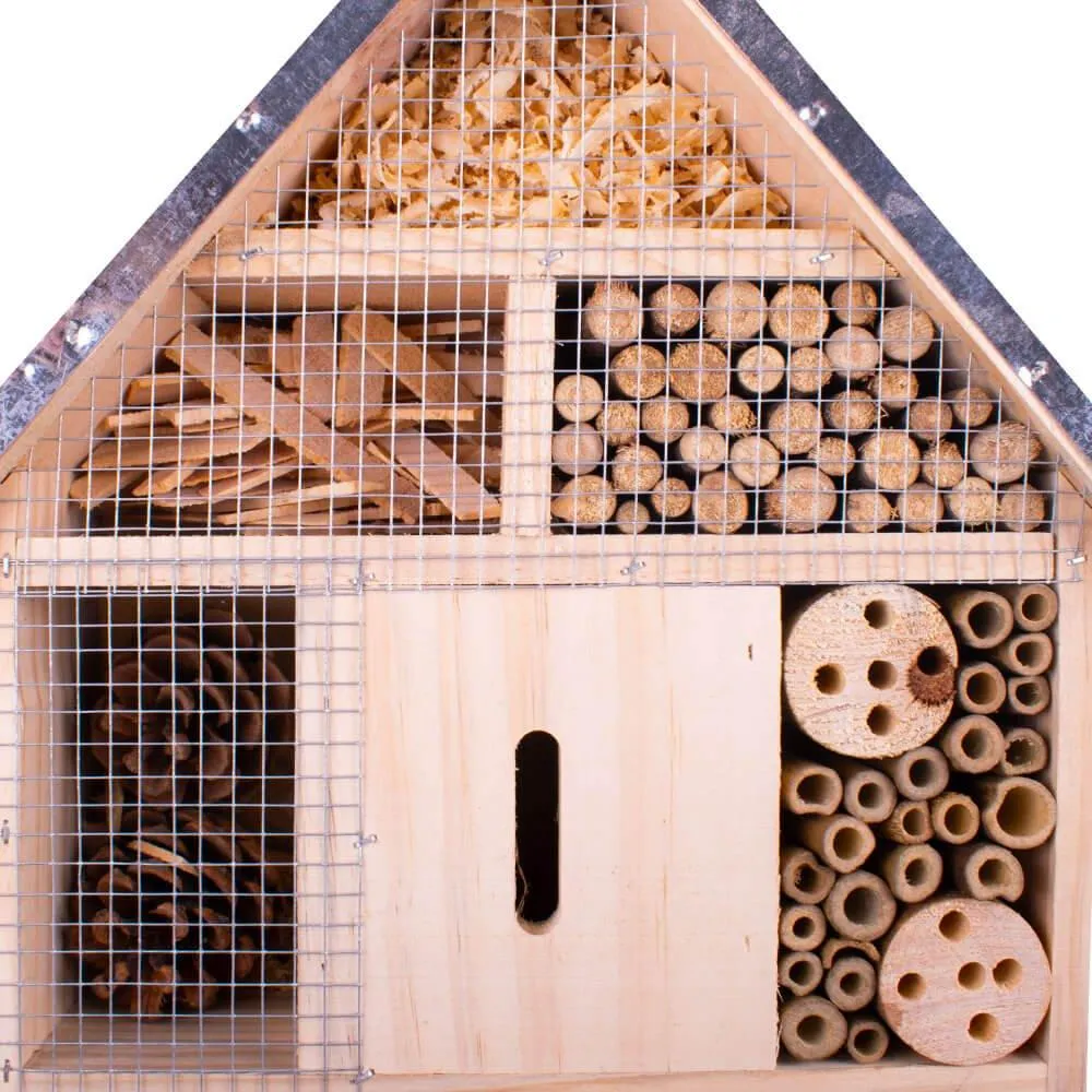 AllPetSolutions Insect & Bug Hotel with Metal Roof, Small