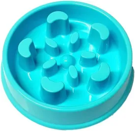 ALPHA DOG SERIES Non-Slip Maze Puzzle Bowl Slow Feeder Interactive Stop Bloat Stop Gas Improve Digestion Dog Bowl for Small and Medium Dogs (Blue, Coral)