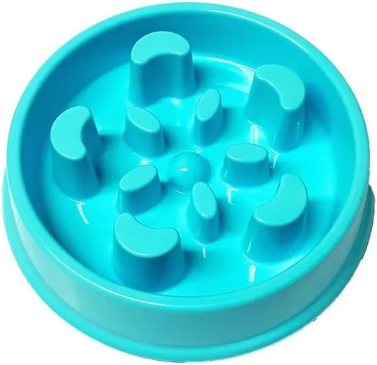 ALPHA DOG SERIES Non-Slip Maze Puzzle Bowl Slow Feeder Interactive Stop Bloat Stop Gas Improve Digestion Dog Bowl for Small and Medium Dogs (Blue, Coral)