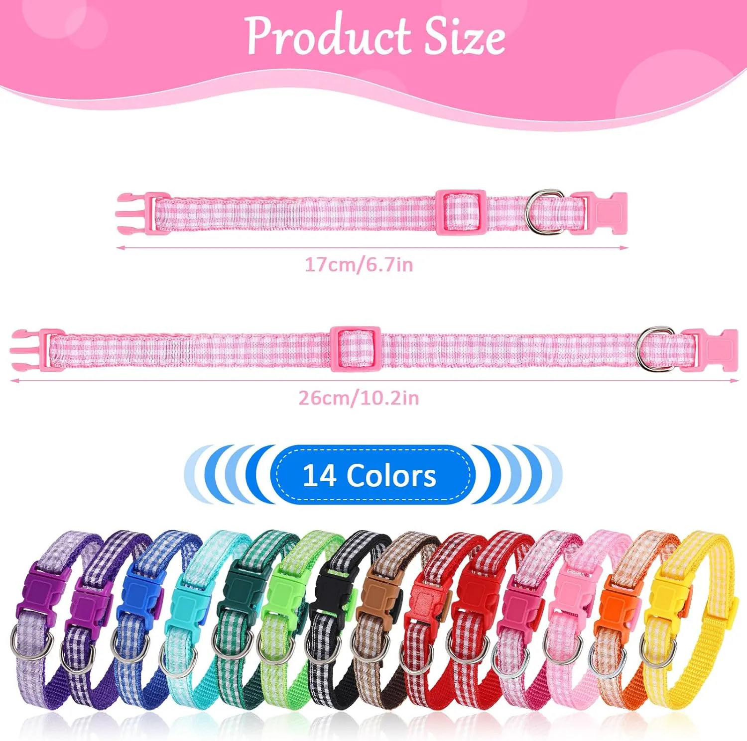 Auidy_6TXD 14pcs Puppy Collars for Litter Adjustable Whelping Puppy Collars Soft Nylon Id Collars for Small Dogs(Small)