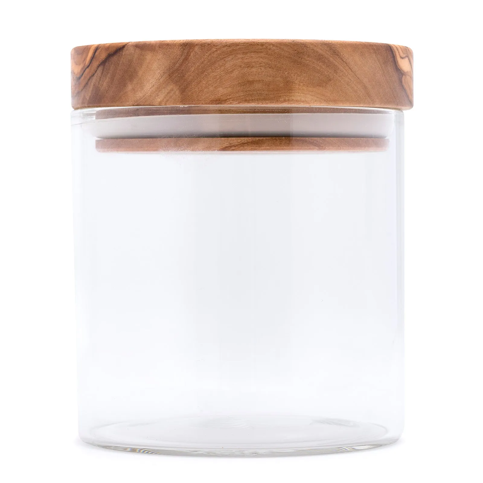 Berard Glass Storage Jar With Olive Wood Lid, 13.5-Ounce