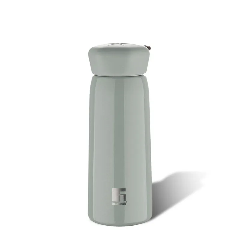 Bergner Walking Lily Luxe Thermosteel Hot and Cold Flask (Grey) - 400 ML