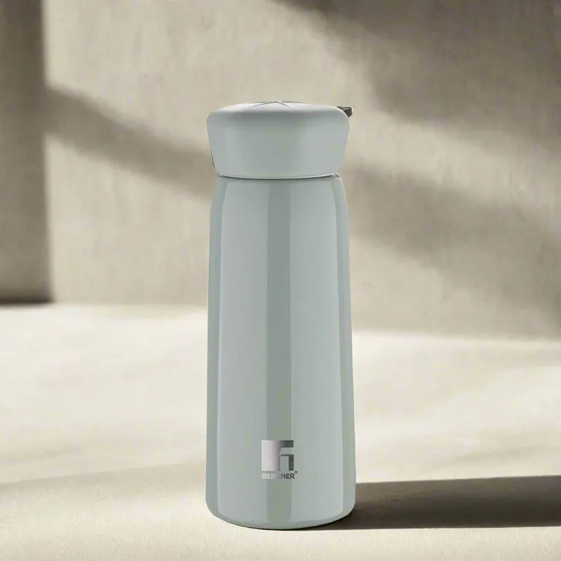 Bergner Walking Lily Luxe Thermosteel Hot and Cold Flask (Grey) - 400 ML