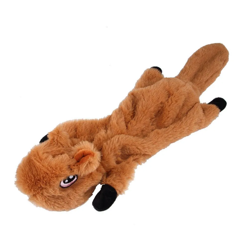 Bite Resistant Vocalized Plush Foxes Squirrels Wolves Dog Chew Toys Pet Supplies