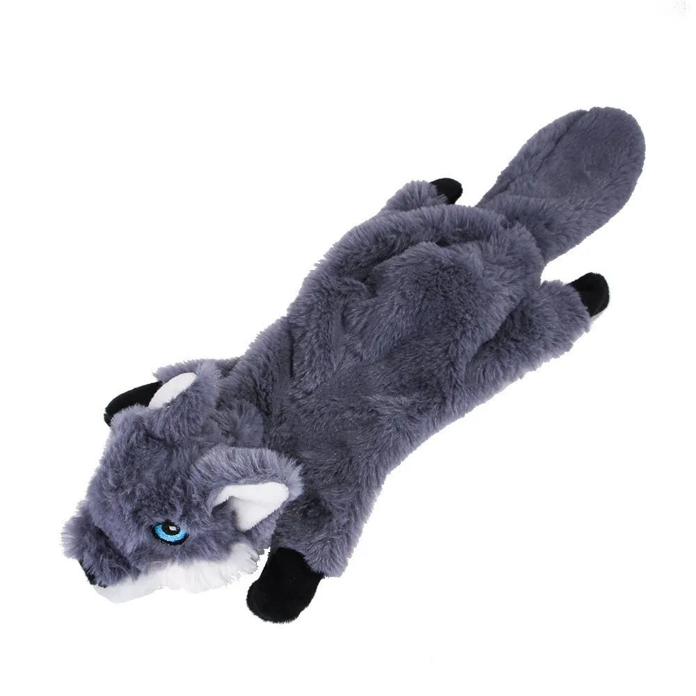 Bite Resistant Vocalized Plush Foxes Squirrels Wolves Dog Chew Toys Pet Supplies