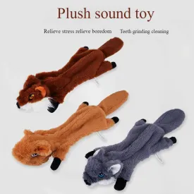 Bite Resistant Vocalized Plush Foxes Squirrels Wolves Dog Chew Toys Pet Supplies