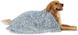 Bone Dry Embossed Bone Print Pet Blanket, 36x48", Navy