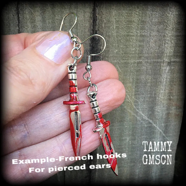 Bowie knife earrings-Halloween earrings