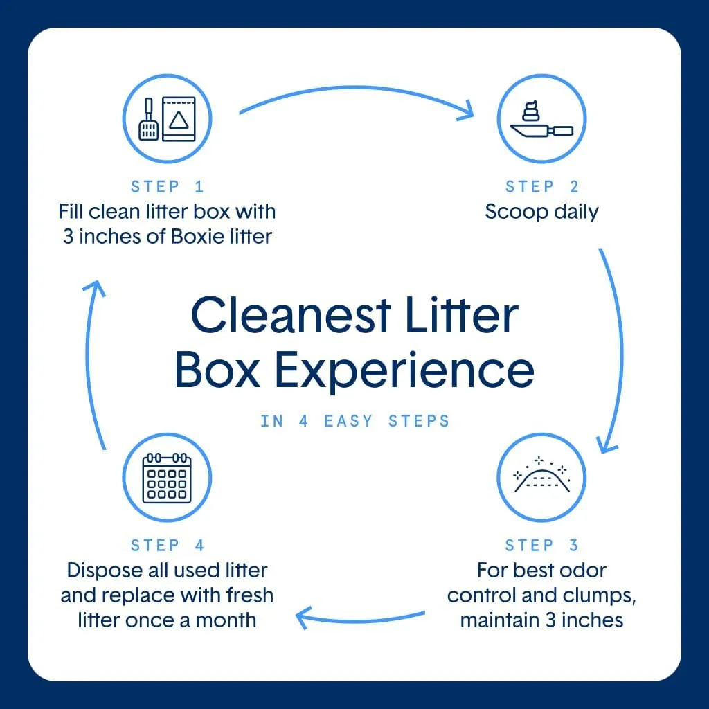 Boxie Unscented 30 Day Natural Odor Control Cat Litter, 16lb Clumping Clay Kitty Litter