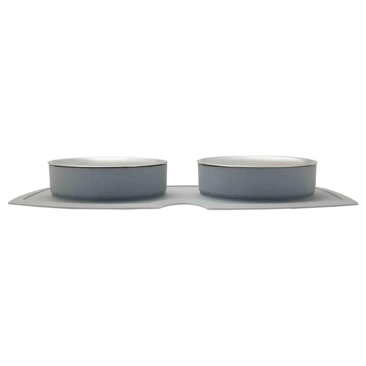 Buddy & Belle Double Silicone Dog Bowls Grey