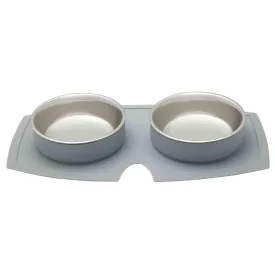 Buddy & Belle Double Silicone Dog Bowls Grey