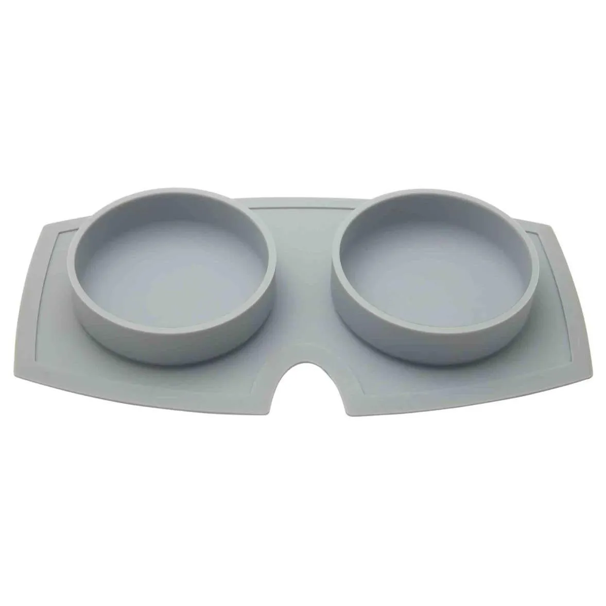 Buddy & Belle Double Silicone Dog Bowls Grey