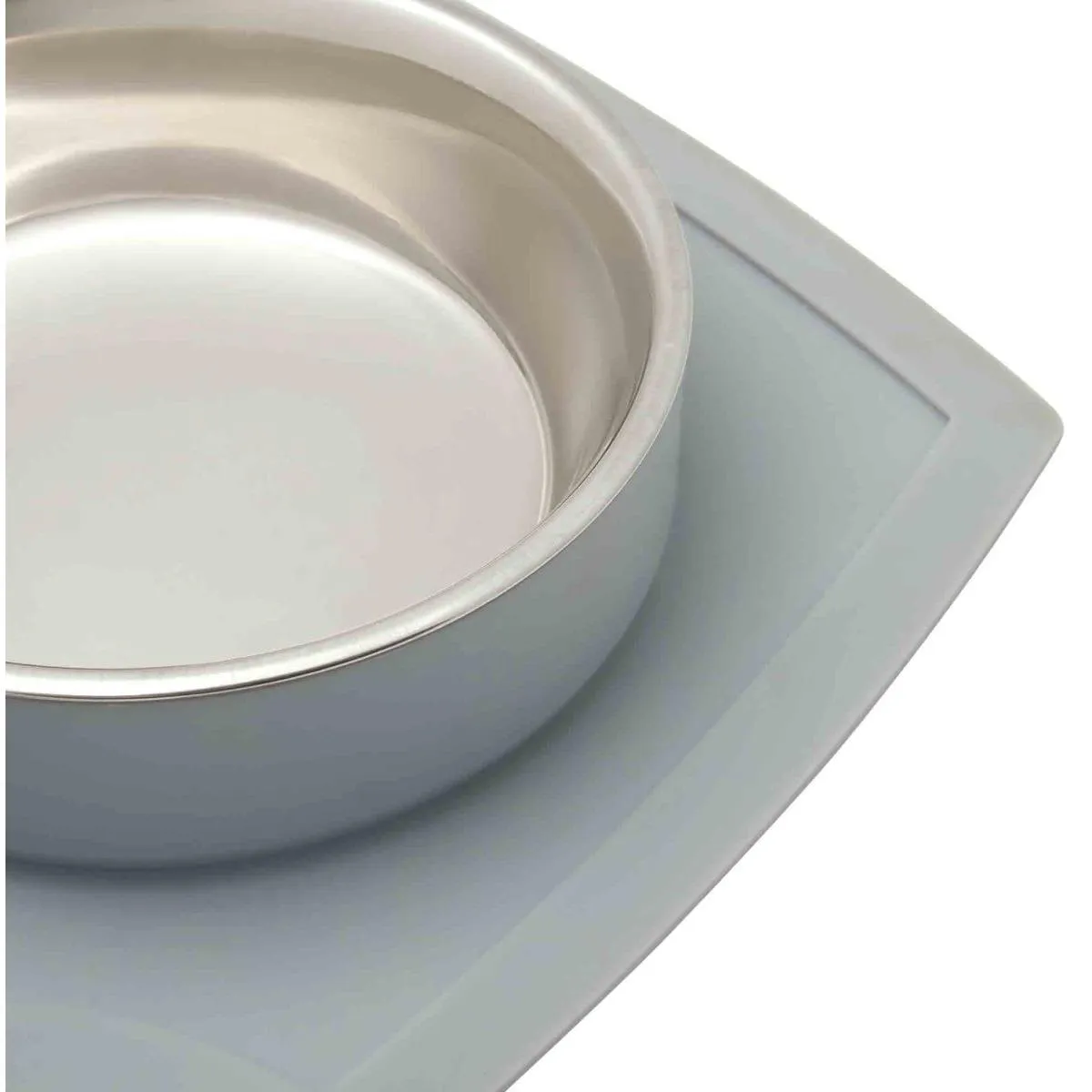 Buddy & Belle Double Silicone Dog Bowls Grey