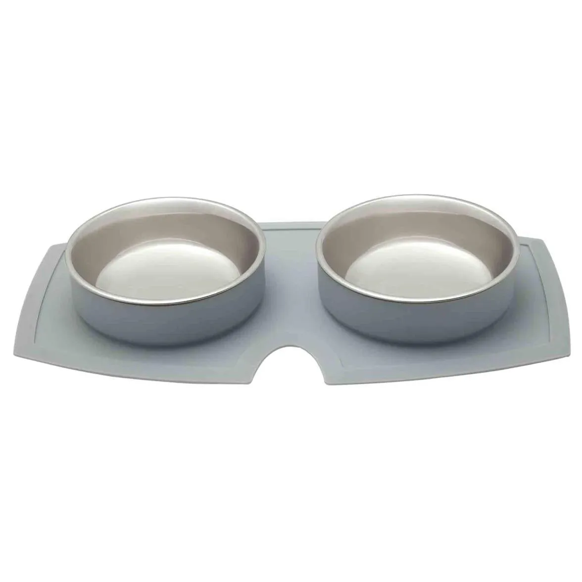 Buddy & Belle Double Silicone Dog Bowls Grey