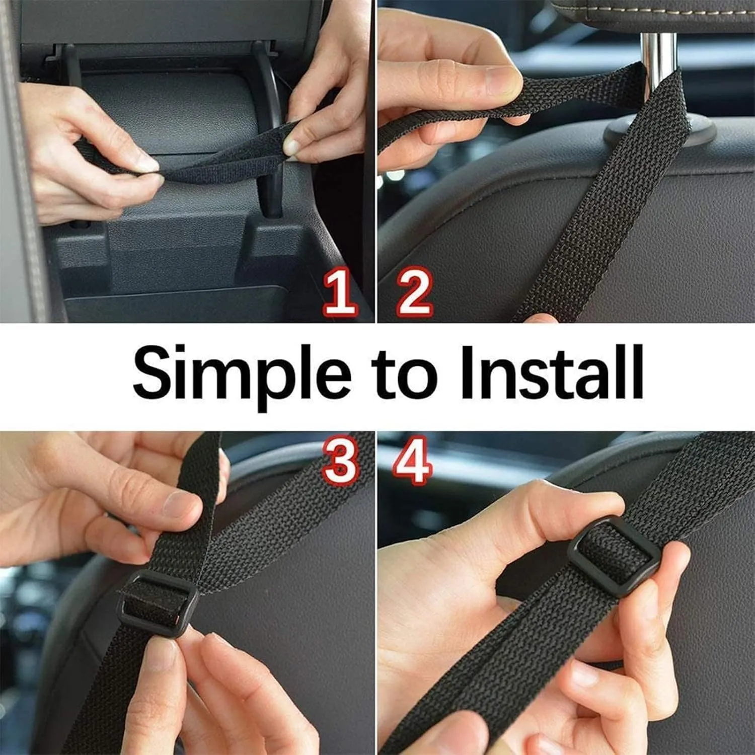 Car Net Pocket Handbag Holder Between Seats Back Storage Organizer Purse Holder for Console Front Seat Storage Barrier (Black)