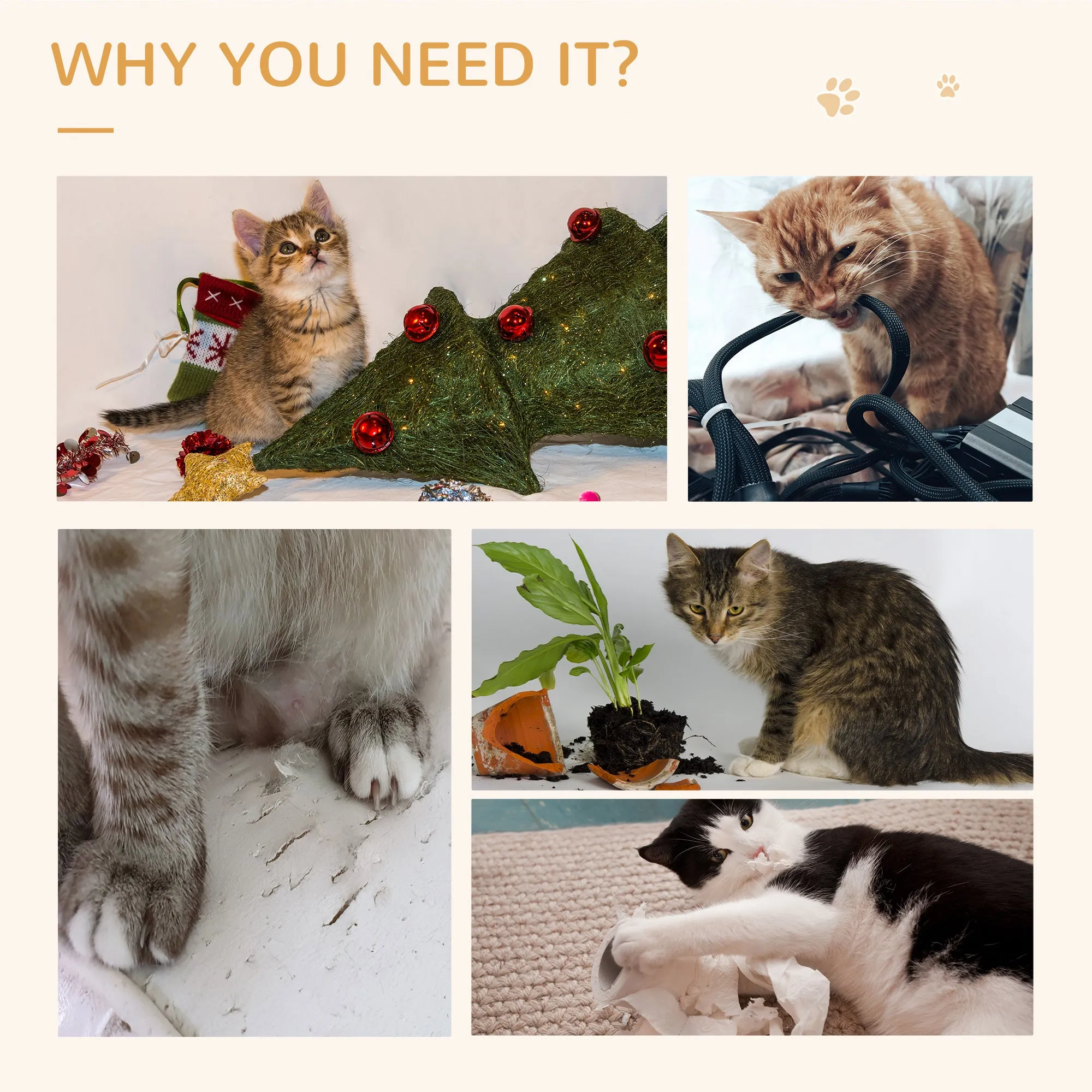 Cat Furniture, with Scratching Pad & Catnip - Brown