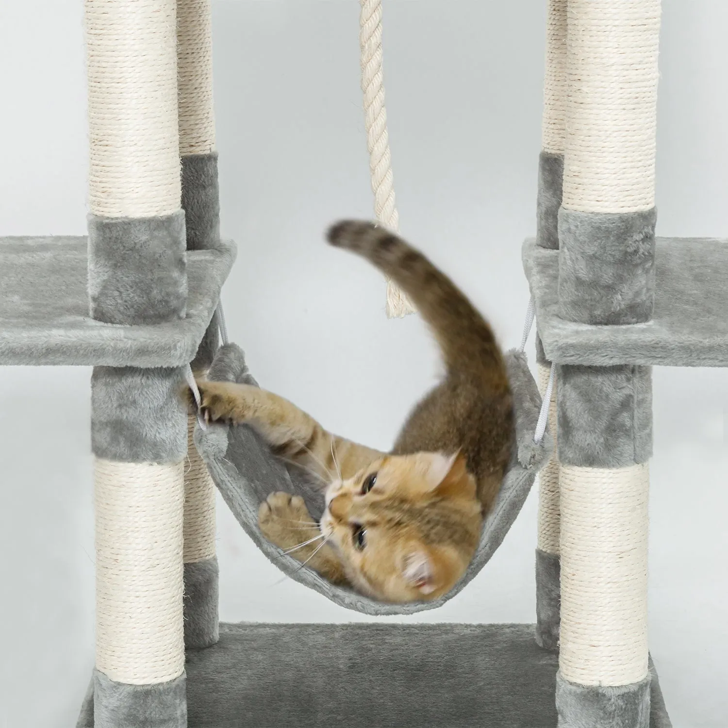 Cat Scratching Tree, Middle Size, with Looking Platforms and Hammock