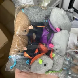 Catnip Mice Cat Toys  8 Pack Plush Halloween Mouse Toys with Wizard Hats for Indoor Cats, Interactive Chew Toys with Catnip, Soft and Durable