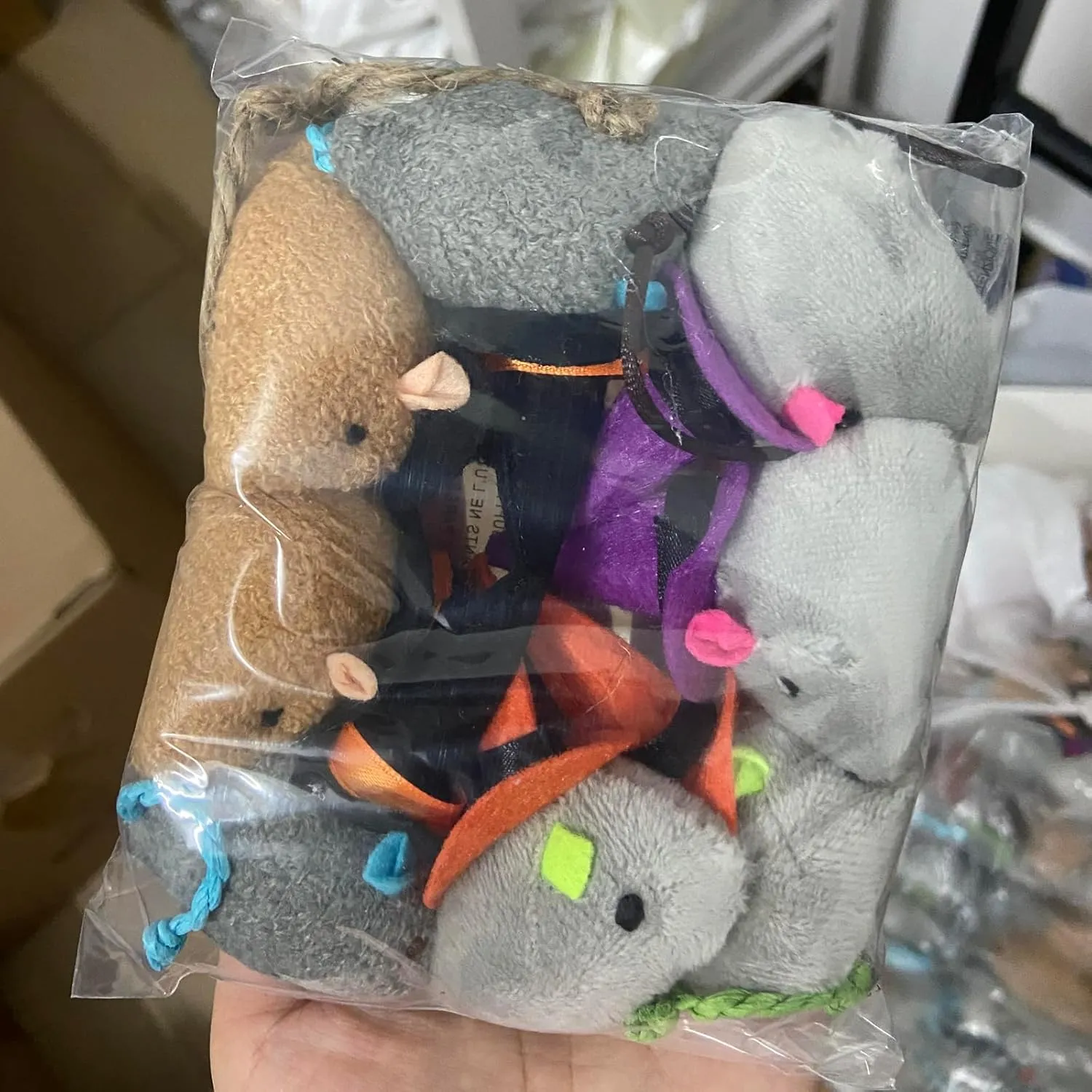 Catnip Mice Cat Toys  8 Pack Plush Halloween Mouse Toys with Wizard Hats for Indoor Cats, Interactive Chew Toys with Catnip, Soft and Durable