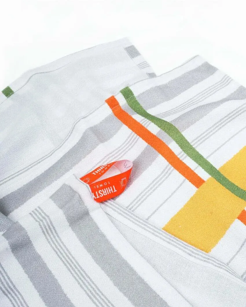 Circles And Just Stripes Bamboo Bath Towels | Set Of 2 | 55 x 27 inches  | Get a Freebie