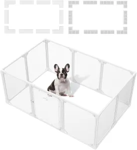 Clear Acrylic Metal Dog Playpen (30.3" H, 10PCS) and Upgraded Connectors (20PCS)