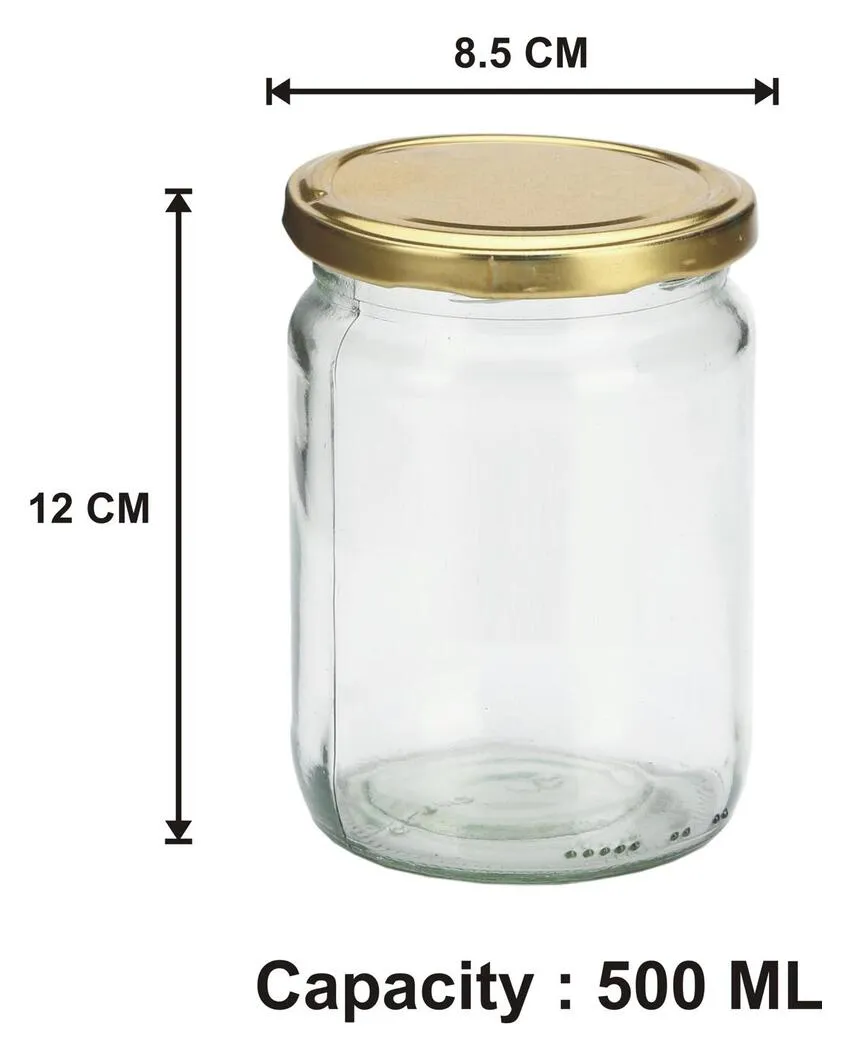 Clear Stylish Glass Cookie Jar for Kitchen and Home Storage | 500 ML | 4 x 5 inches