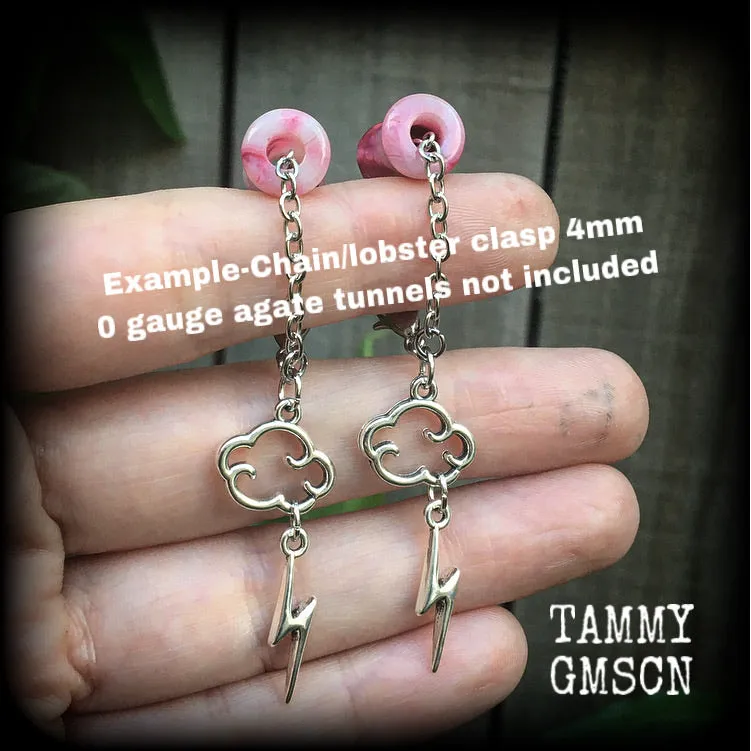 Cloud and lightning earrings-Tunnel dangles