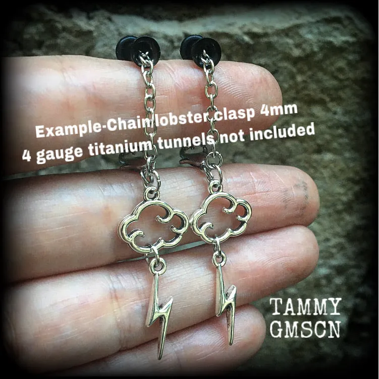 Cloud and lightning earrings-Tunnel dangles