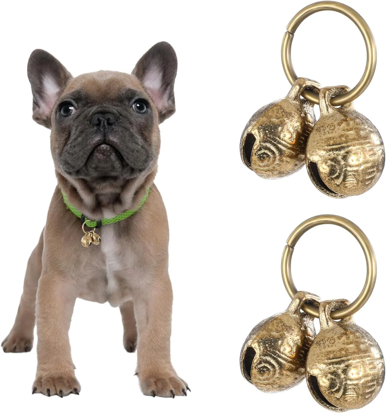 Copper Bell for Dog Collar, 4 PCS Brass Dog Bells Extra Loud Collar Bell for Pet Tracking Anti Lost Training Pets Pendant Accessories Anti Theft Bells for Little Dogs & Cats