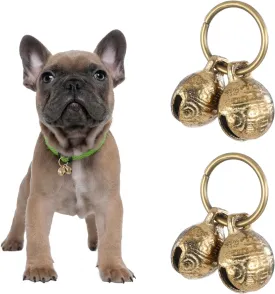 Copper Bell for Dog Collar, 4 PCS Brass Dog Bells Extra Loud Collar Bell for Pet Tracking Anti Lost Training Pets Pendant Accessories Anti Theft Bells for Little Dogs & Cats