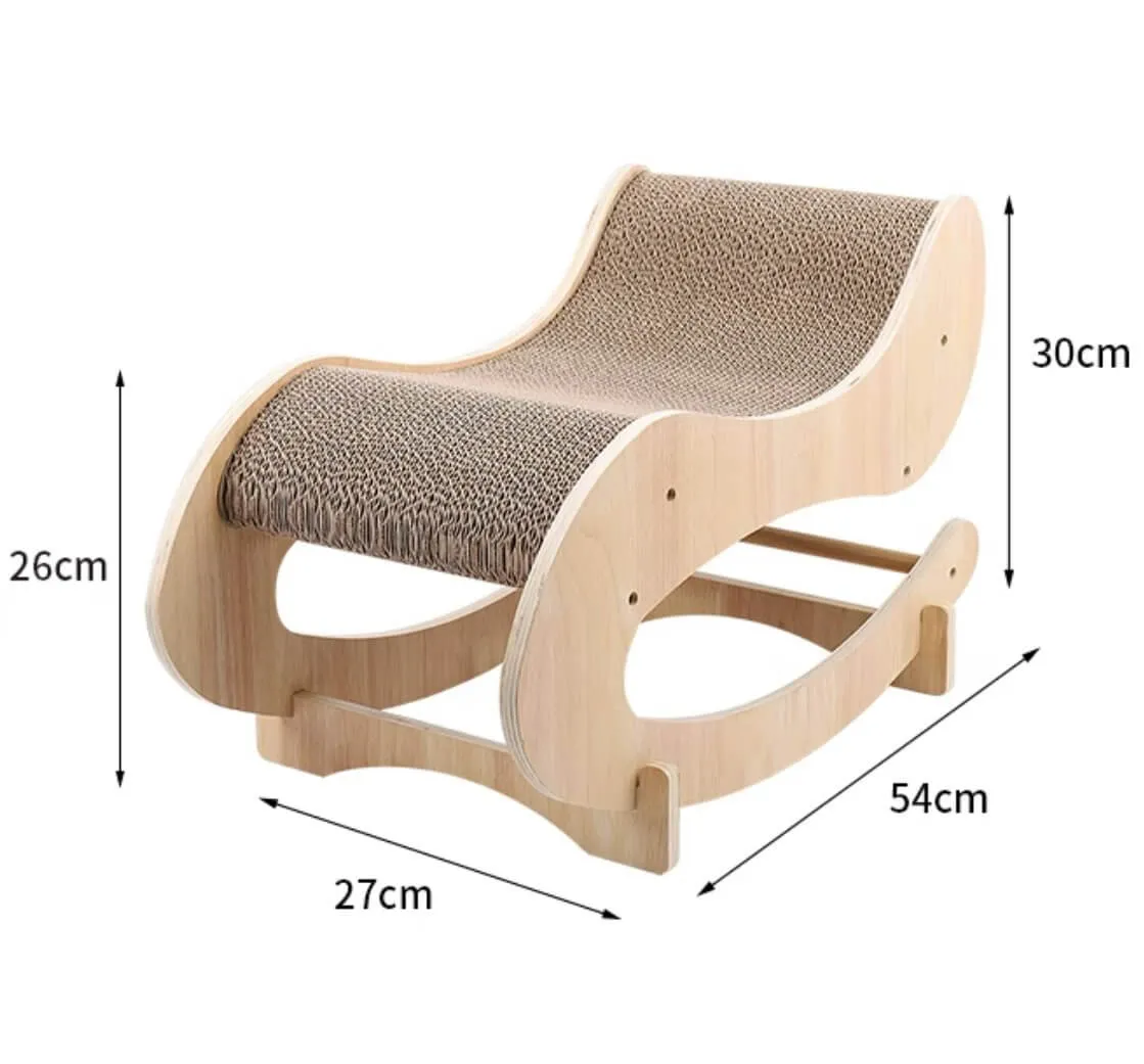 Corrugated Cardboard Cat Rocking Scratcher Lounge Scratching Pad