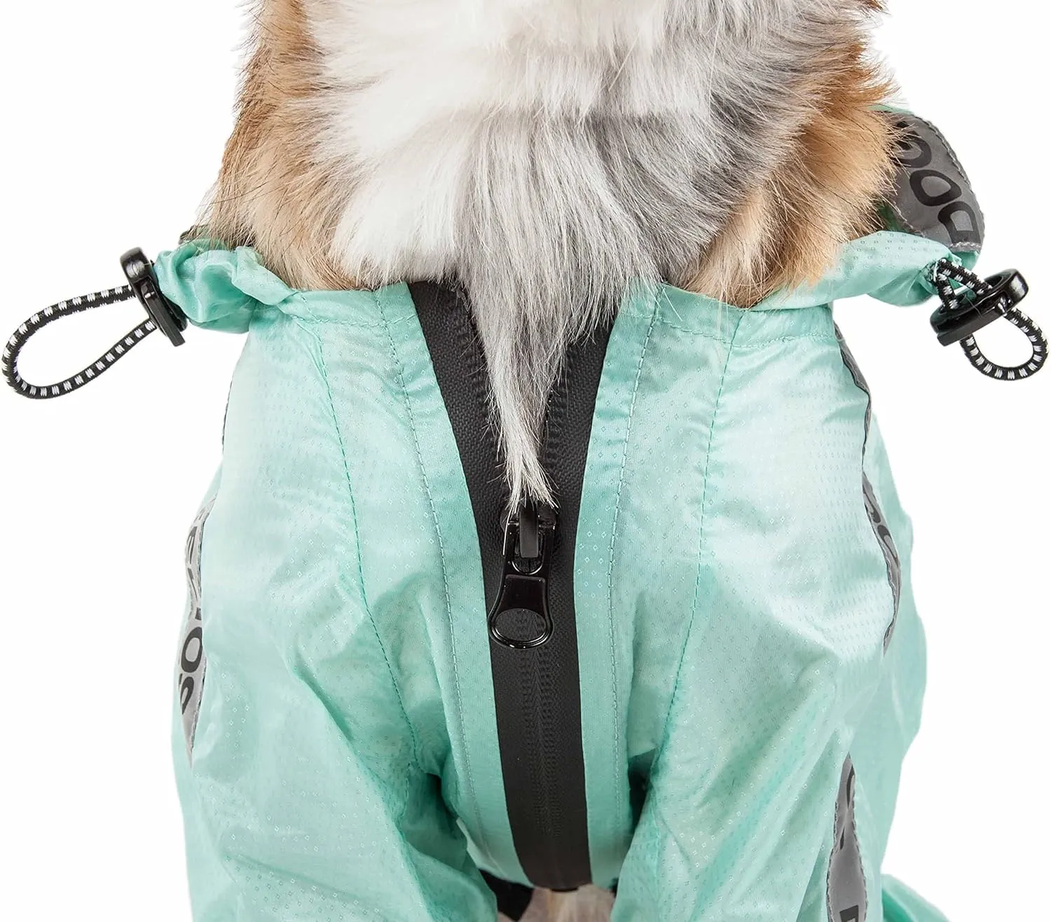 Dog Helios Torrential Shield Waterproof and Adjustable Full Body Dog Raincoat, XS, Green