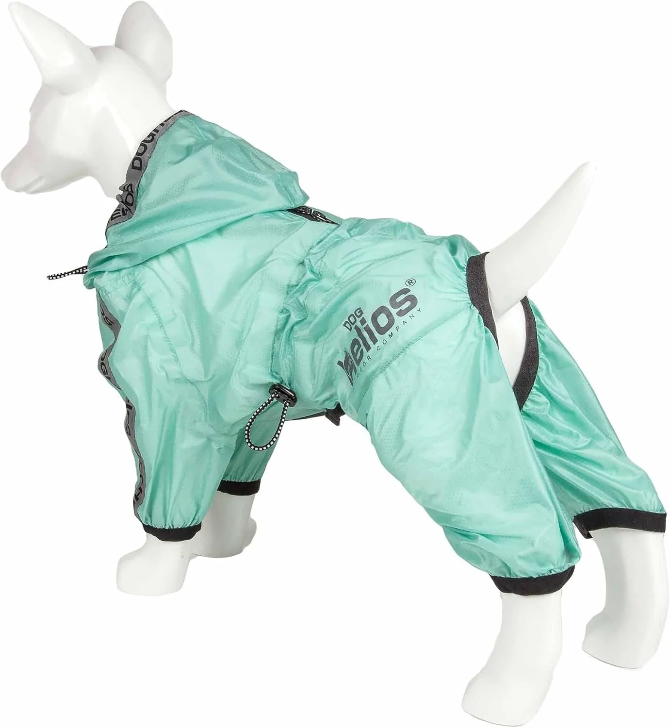 Dog Helios Torrential Shield Waterproof and Adjustable Full Body Dog Raincoat, XS, Green