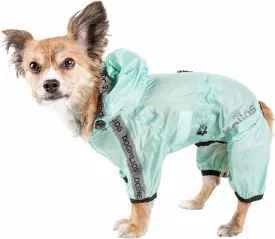 Dog Helios Torrential Shield Waterproof and Adjustable Full Body Dog Raincoat, XS, Green