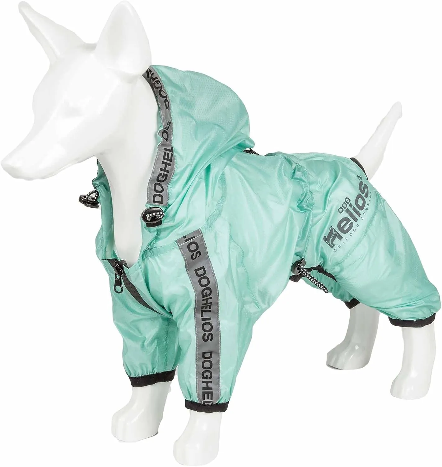 Dog Helios Torrential Shield Waterproof and Adjustable Full Body Dog Raincoat, XS, Green