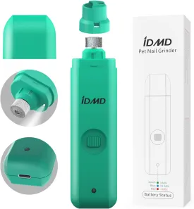Dog Nail Trimmers-Powerful 2-Speed Dog Nail Grinder-with Safe LED Lighting and Battery Capacity Indicator Light & Type-c USB Rechargeable Quiet pet Nail Grinder Clipper for Dogs/Cats (Green)