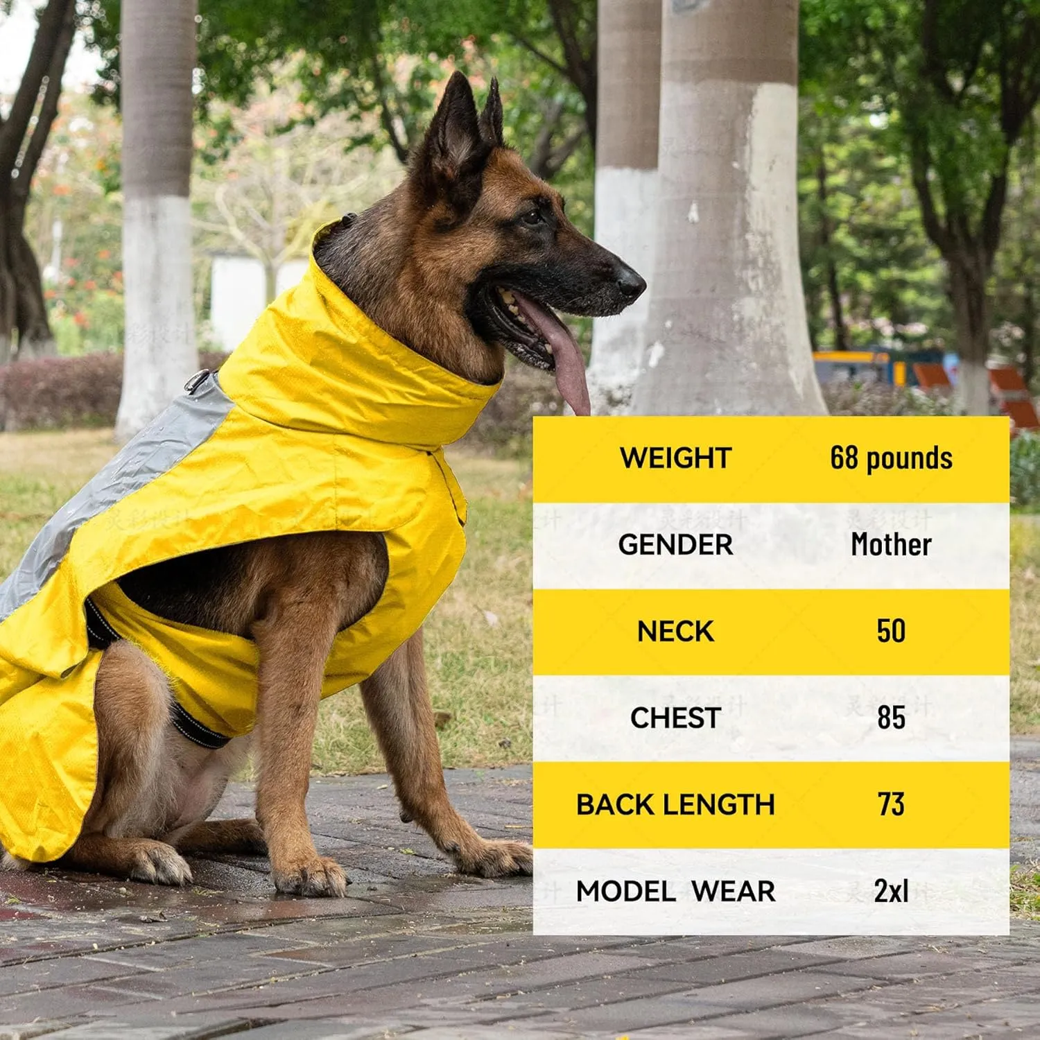 Dog Raincoat with Harness Built in,Outdoor Waterproof Puppy Rain Jacket for Small Dogs,Adjustable Waist by Strap Doggie Rain Coats,Yellow XS
