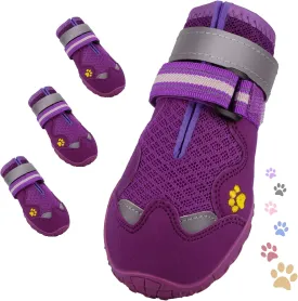 Dog Shoes for Large Medium Small Dog, Mesh Breathable Dog Shoes for Hot Pavement, Anti-Slip Dogs Boots Paw Protectors with Reflective for Outdoor Walking Indoor Hardfloors (Size 8)