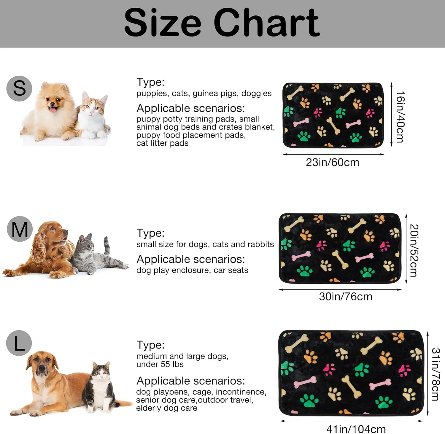 Dono 1 Pack 6 Dog&Cat Blanket, Soft Fluffy Fleece Puppy Blanket for Small Medium Large Dogs Girl, Pink Paw Print Puppy Dog Cat Warm Sleep Mat Blankets Essentials for Dogs