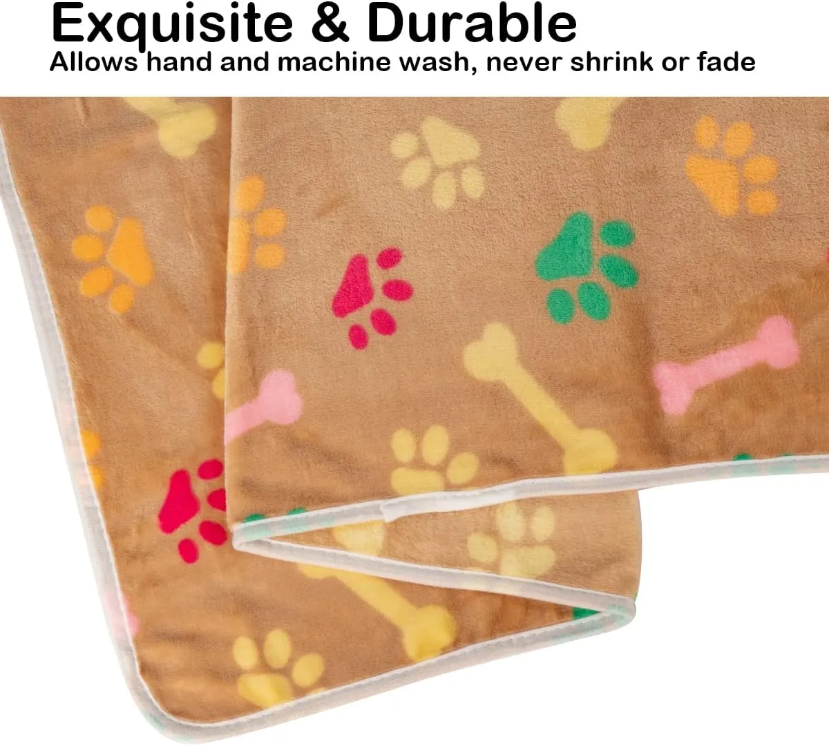 Dono 1 Pack 6 Dog&Cat Blanket, Soft Fluffy Fleece Puppy Blanket for Small Medium Large Dogs Girl, Pink Paw Print Puppy Dog Cat Warm Sleep Mat Blankets Essentials for Dogs