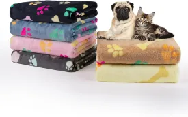 Dono 1 Pack 6 Dog&Cat Blanket, Soft Fluffy Fleece Puppy Blanket for Small Medium Large Dogs Girl, Pink Paw Print Puppy Dog Cat Warm Sleep Mat Blankets Essentials for Dogs