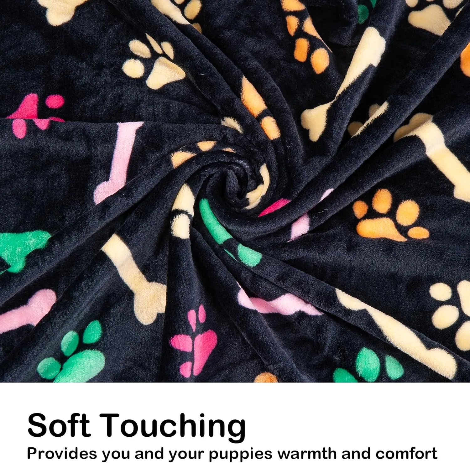Dono 1 Pack 6 Dog&Cat Blanket, Soft Fluffy Fleece Puppy Blanket for Small Medium Large Dogs Girl, Pink Paw Print Puppy Dog Cat Warm Sleep Mat Blankets Essentials for Dogs