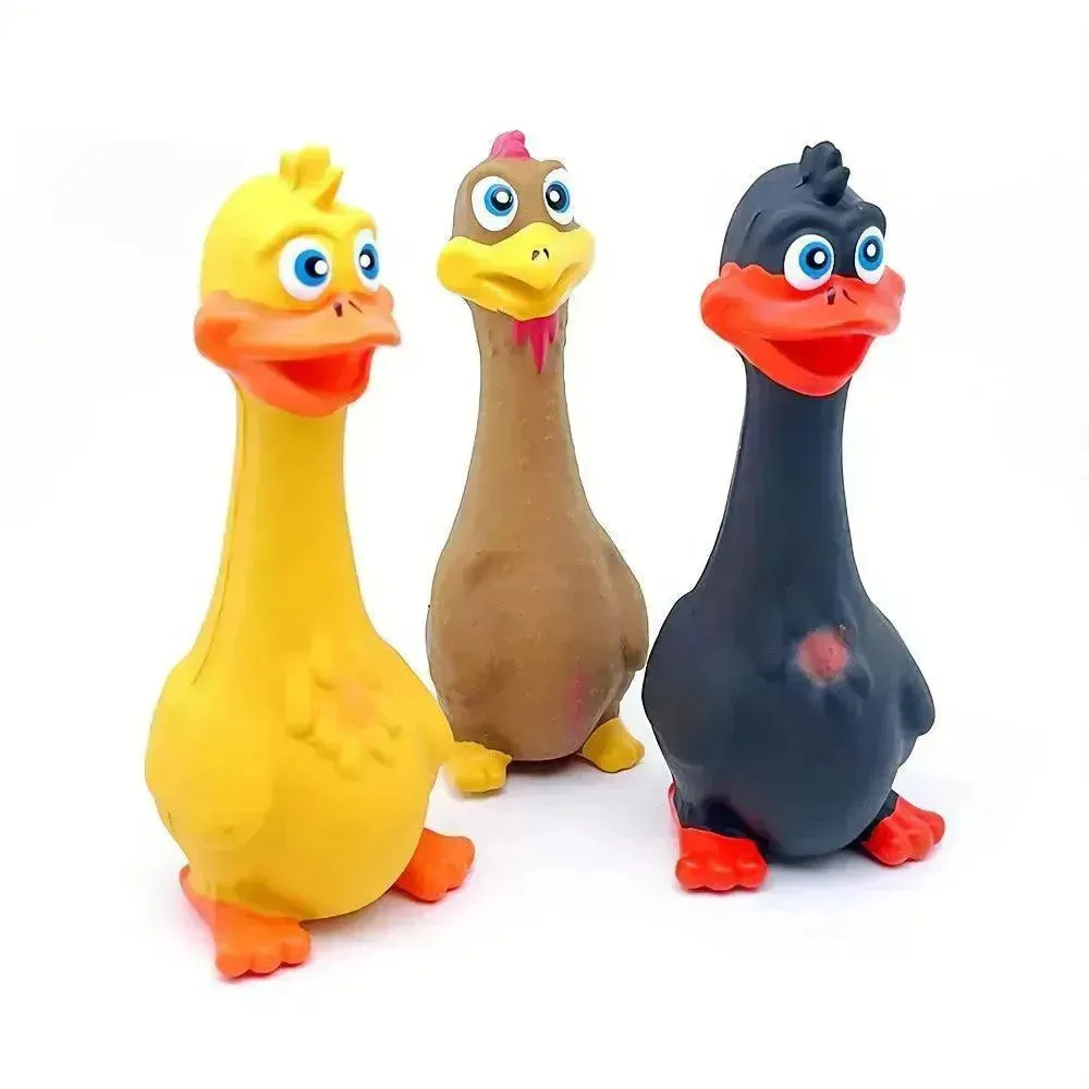 Duck/Chicken Chew Toy - Tough & Squeaky for Dogs