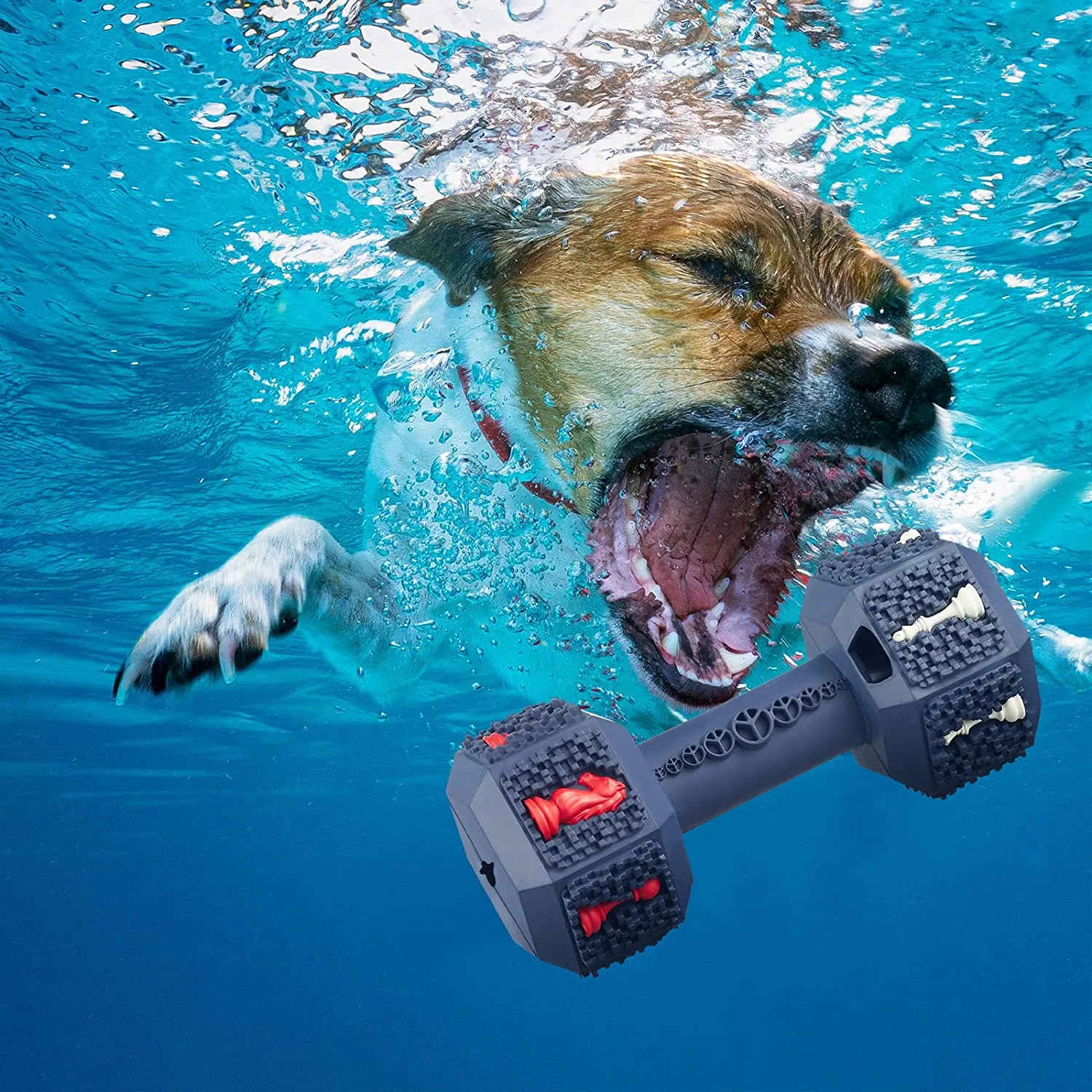 Dumbbell Indestructible Dog Teething Chew Toys